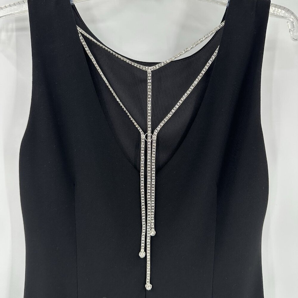 JOSEPH RIBKOFF dress sheath black lbd 10 jewel chain formal cocktail party - Picture 12 of 16